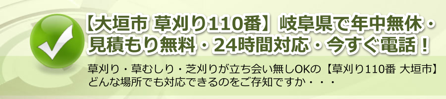 【大垣市 草刈り110番】岐阜県で年中無休・24時間電話対応・見積もり無料！